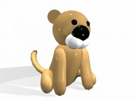 Cartoon baby lion 3d model preview