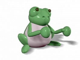 Fighting frog cartoon 3d model preview