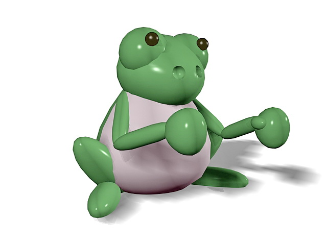 Fighting frog cartoon 3d rendering