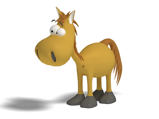 Funny donkey cartoon 3d rendering