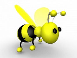Cute cartoon bumble bee 3d model preview
