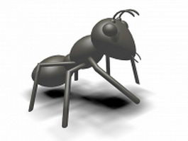 Cartoon black ant 3d preview