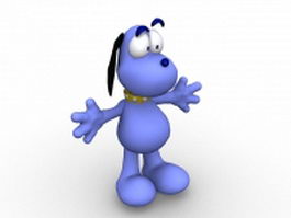 Cartoon dog character 3d model preview