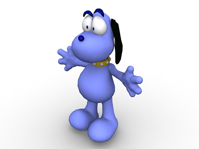 Cartoon dog character 3d rendering