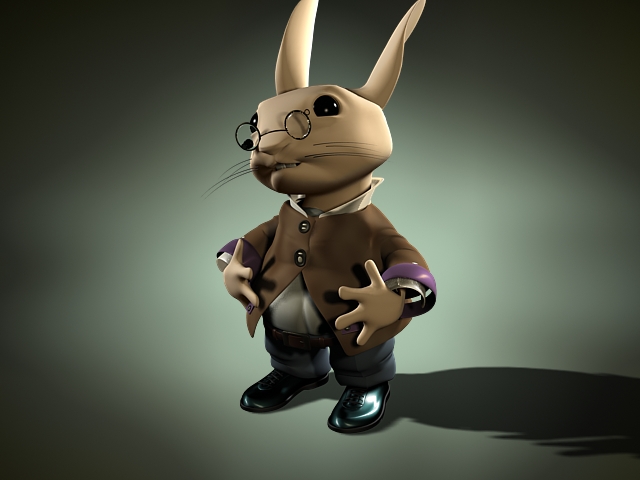 Professor rabbit animation rig 3d rendering