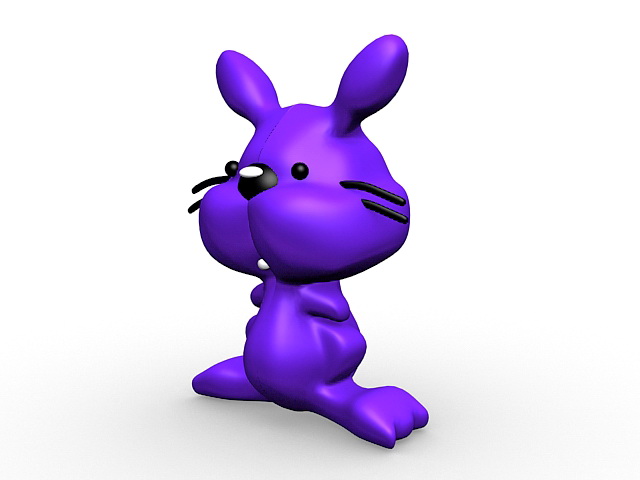 Purple cat cartoon 3d rendering