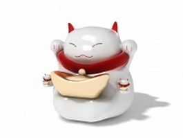 Japanese beckoning cat Maneki-neko 3d model preview