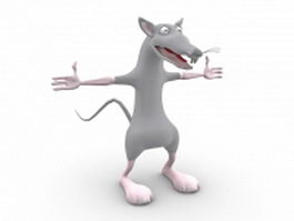 Cartoon mouse character 3d model preview