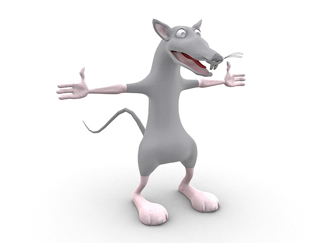Cartoon mouse character 3d rendering