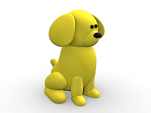 Yellow dog cartoon 3d rendering