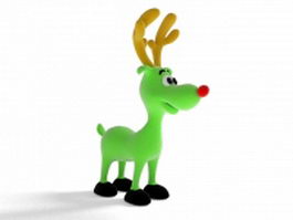Stuffed animal deer toy 3d model preview