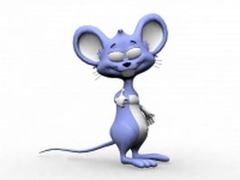Cute mouse cartoon character 3d model preview