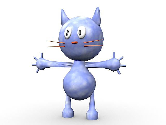 Cartoon cat character 3d rendering
