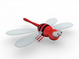 Cartoon dragonfly 3d model preview