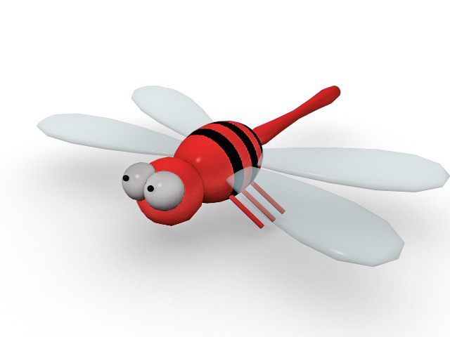 Cartoon dragonfly 3d rendering