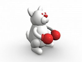 Cartoon rabbit boxing 3d model preview