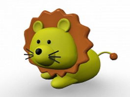 Cute cartoon lion 3d model preview