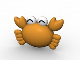 Funny crab cartoon 3d model preview