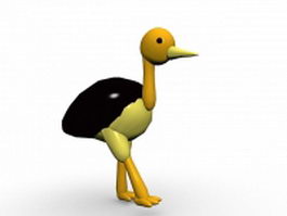 Cartoon ostrich 3d model preview