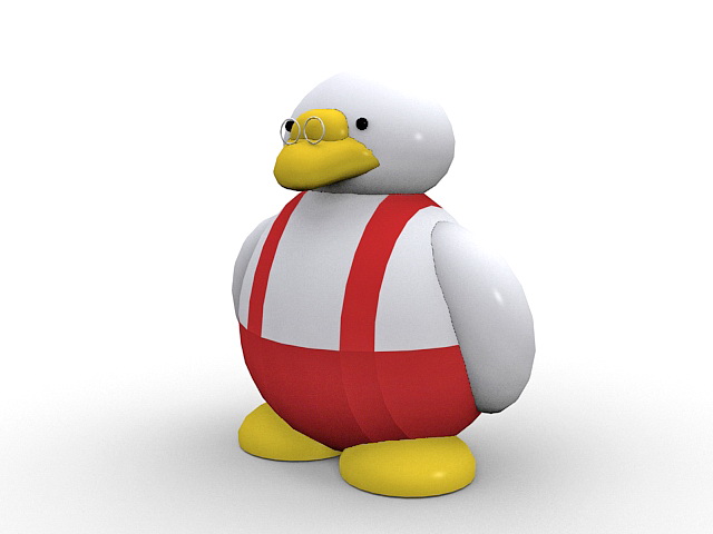 Professor duck 3d rendering