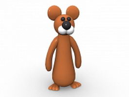 Cartoon mouse character 3d model preview