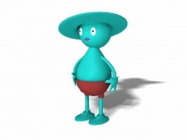 Blue cartoon people 3d preview
