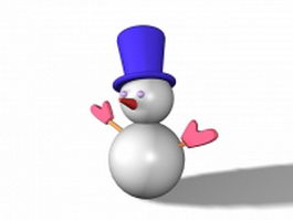 Cartoon snowman 3d preview