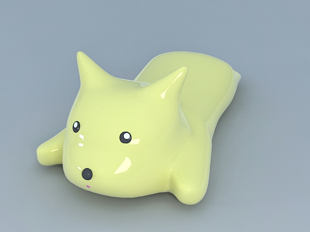Cute ceramic animal 3d rendering