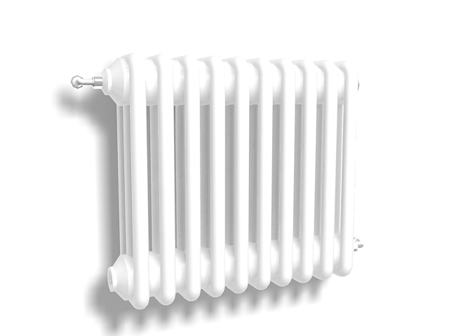 White radiator heat 3d rendering
