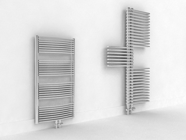 Modern steam radiators 3d rendering