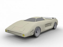 Future sports car 3d model preview