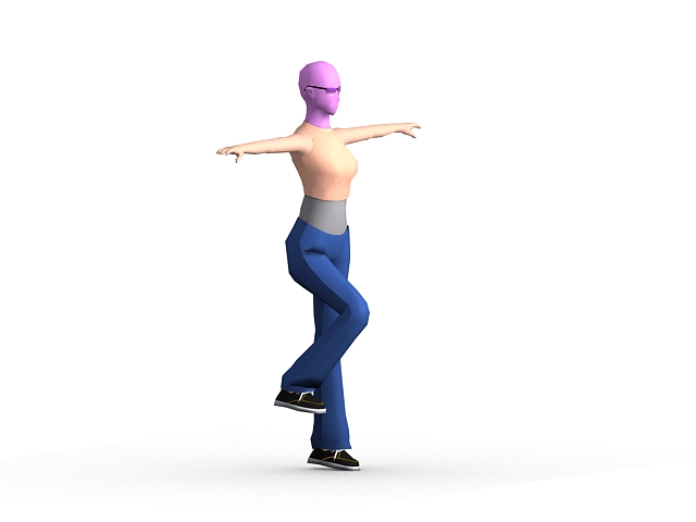 Sports woman rigged 3d rendering