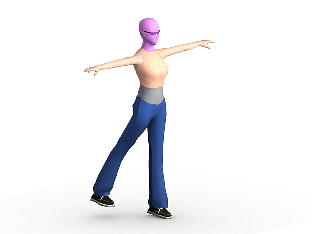 Sports woman rigged 3d rendering
