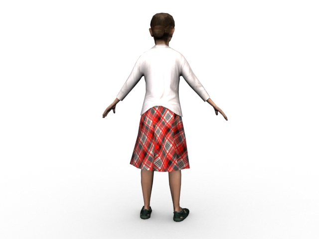 Girl wearing skirt 3d rendering