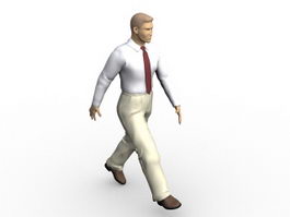 Business man walking 3d preview