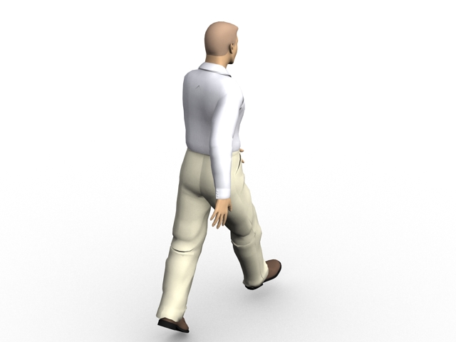Business man walking 3d rendering