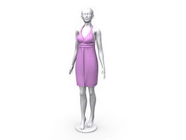 Female mannequin dress 3d model preview