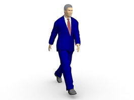 Business man walking 3d model preview