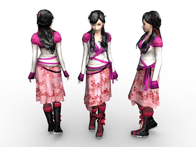 Ancient Chinese girl 3d rendering