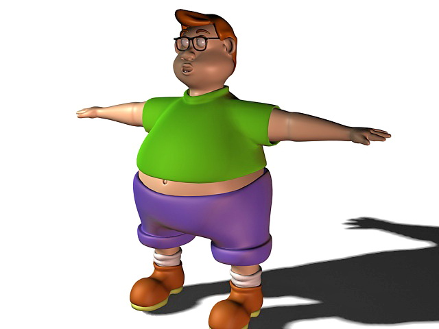 Cartoon fat man 3d model 3ds Max files free download - modeling 35578