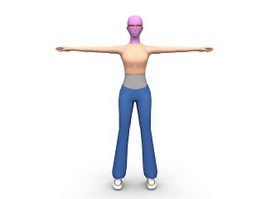 Rigged female 3d model preview