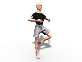 Male dancer 3d model preview