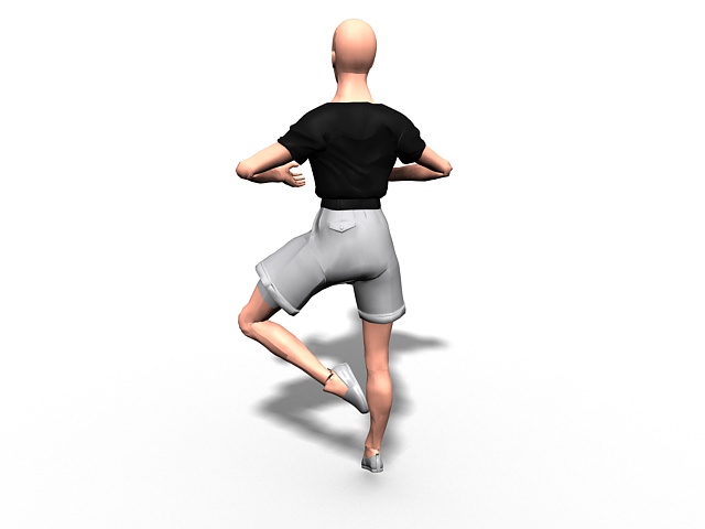 Male dancer 3d rendering