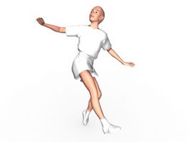 Ladies figure skating 3d model preview