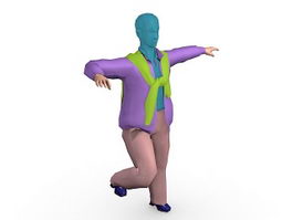 Rigged human male figure 3d model preview