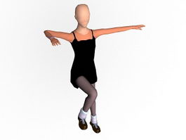 Female anatomy figure rigged 3d model preview