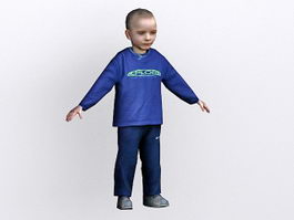 Toddler boy 3d model preview
