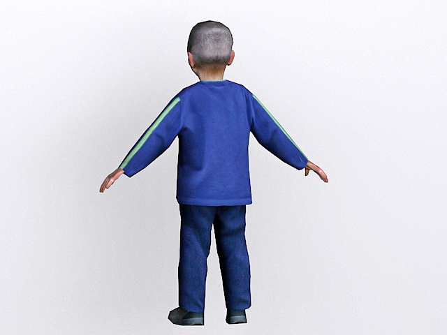 Toddler boy 3d rendering