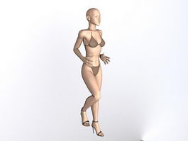 Female character body 3d model preview