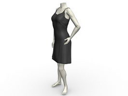 Female mannequin with dress 3d preview